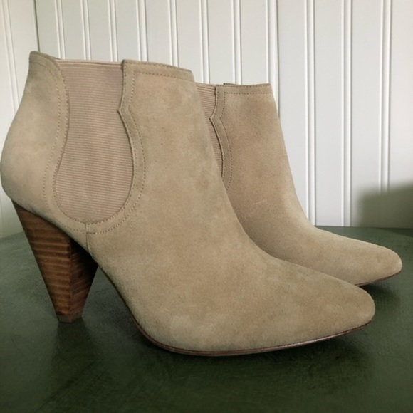 Joie Barleena Suede Cone Heel Ankle Boots - Picture 2 of 6
